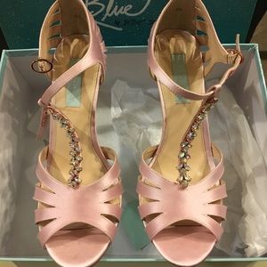 Betsey Johnson light pink satin heels